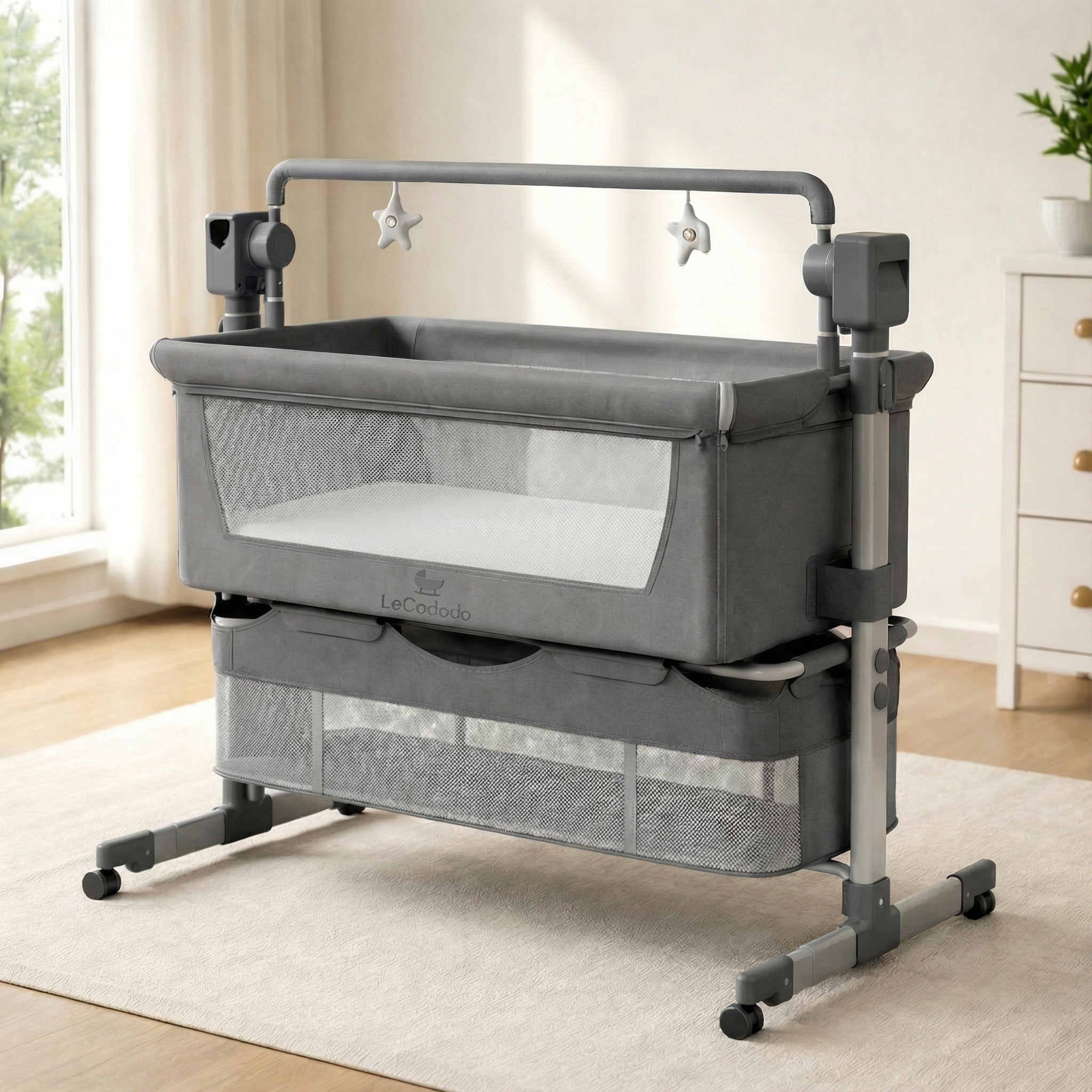 Berceau cododo évolutif électrique LeCododo - Gris Lune (Intemporel)