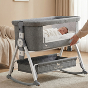 LeCododo B-Confort Premium — Berceau Cododo à Roulettes, Bascule & Rangement (Hauteur Réglable)